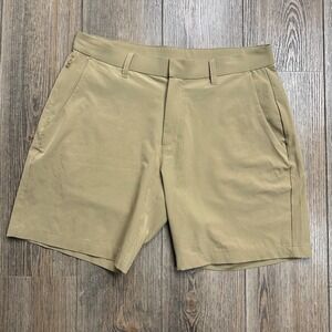 Fabletics The Only Short Mens Khaki Tan Athletic Performance Golf Shorts Size 33